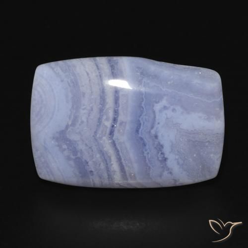 18.23ct 天然 薄いパープルがかったブルー カルセドニー, クッション, オペーク