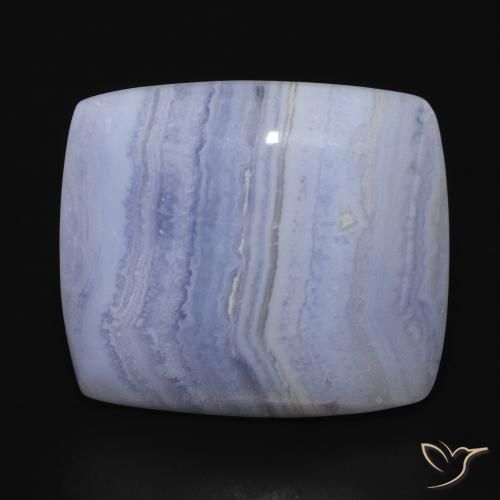 28.50ct 天然 ライトブルー カルセドニー, クッション, オペーク