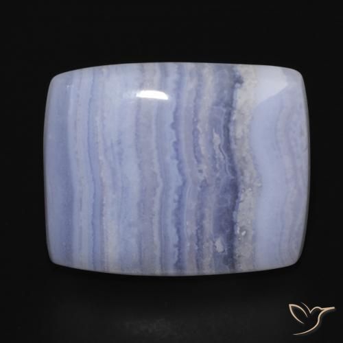 20.03ct 天然 薄いパープルがかったブルー カルセドニー, クッション, オペーク