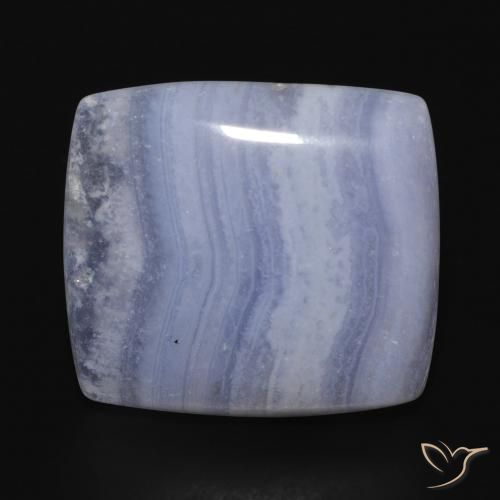 18.27ct 天然 バイオレットブルー カルセドニー, クッション, オペーク