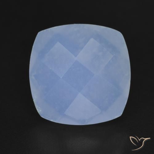 5.42ct 天然 パープルブルー カルセドニー, クッション, 半透明
