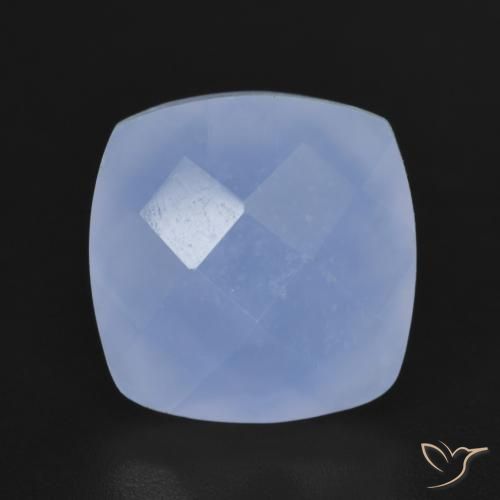 6.76ct 天然 パープルブルー カルセドニー, クッション, 半透明