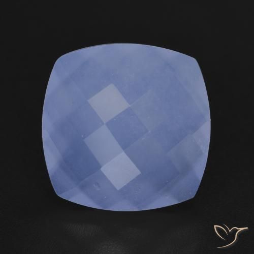 5.72ct 天然 パープルブルー カルセドニー, クッション, 半透明