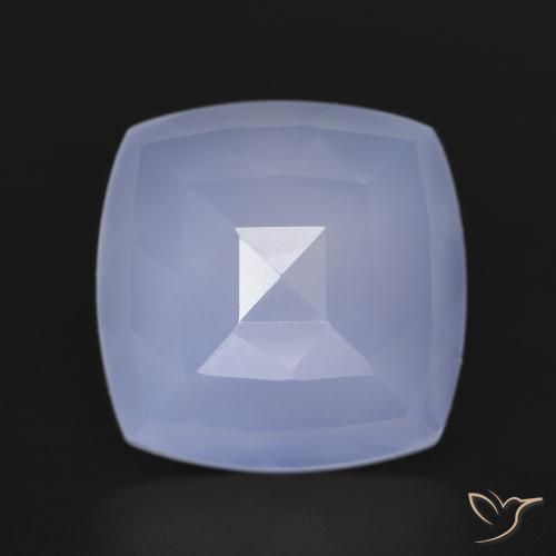 6.76ct 天然 パープルブルー カルセドニー, クッション, 半透明