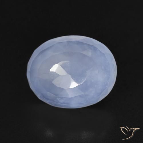 2.65ct 天然 パープルブルー カルセドニー, 楕円形, 透明