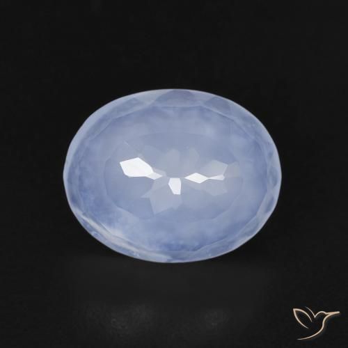 2.30ct 天然 薄いパープルがかったブルー カルセドニー, 楕円形, 透明