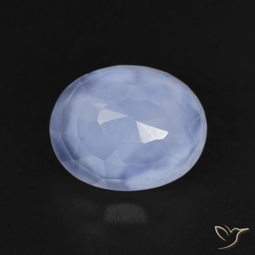 2.41ct 天然 バイオレットブルー カルセドニー, 楕円形, 透明