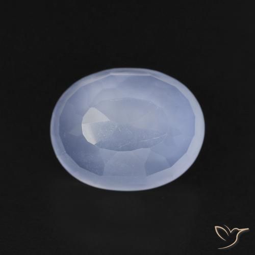 2.74ct 天然 パープルブルー カルセドニー, 楕円形, 透明