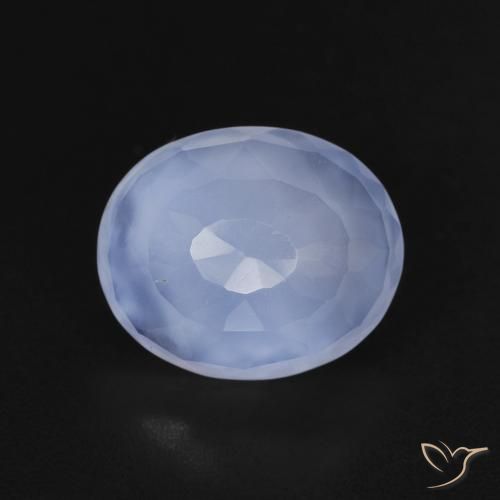 3.18ct 天然 パープルブルー カルセドニー, 楕円形, 透明