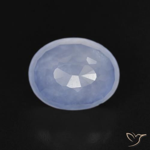 2.84ct 天然 パープルブルー カルセドニー, 楕円形, 透明