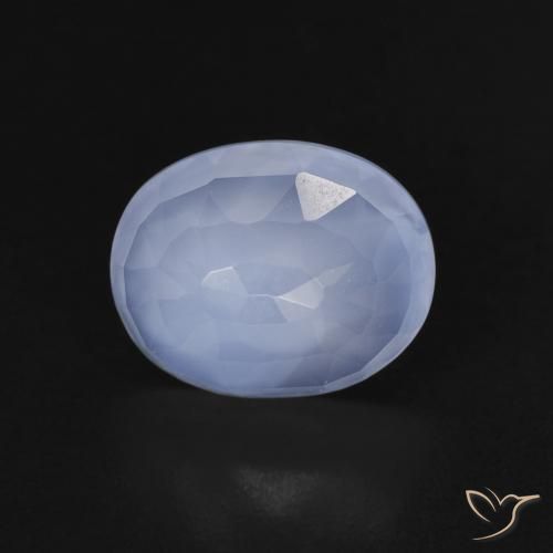 2.51ct 天然 パープルブルー カルセドニー, 楕円形, 透明
