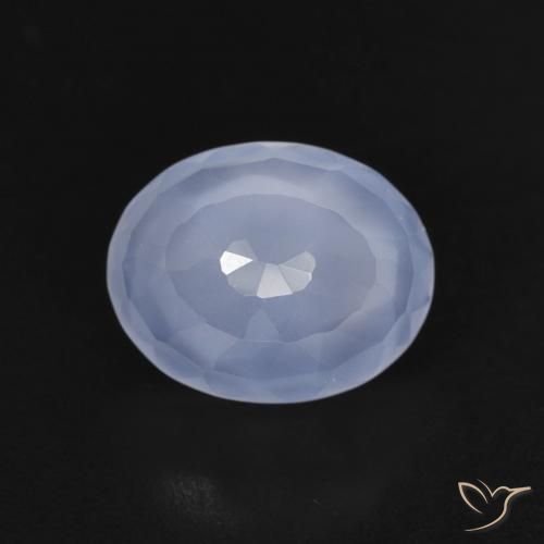 2.50ct 天然 パープルブルー カルセドニー, 楕円形, 透明