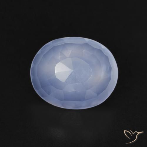 2.28ct 天然 パープルブルー カルセドニー, 楕円形, 透明