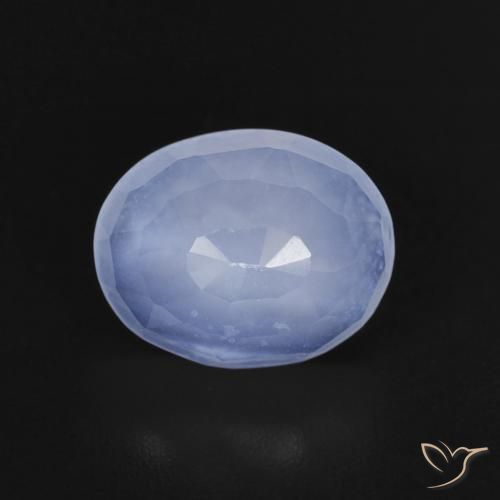 2.34ct 天然 パープルブルー カルセドニー, 楕円形, 透明