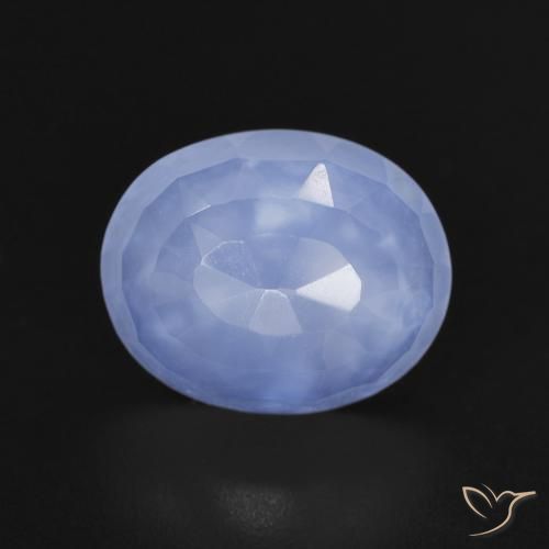 3.32ct 天然 パープルブルー カルセドニー, 楕円形, 透明