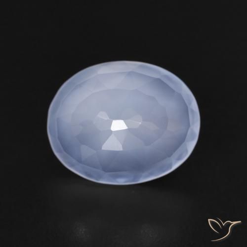 2.52ct 天然 パープルブルー カルセドニー, 楕円形, 透明