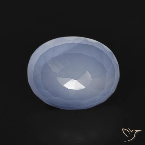 2.78ct 天然 パープルブルー カルセドニー, 楕円形, 透明