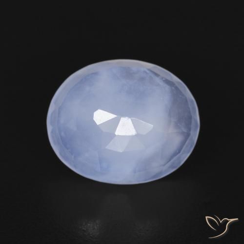 2.57ct 天然 薄いパープルがかったブルー カルセドニー, 楕円形, 透明