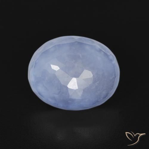 2.34ct 天然 パープルブルー カルセドニー, 楕円形, 透明