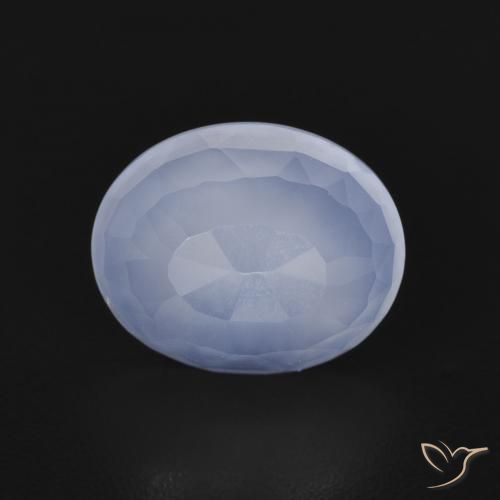 2.66ct 天然 パープルブルー カルセドニー, 楕円形, 透明