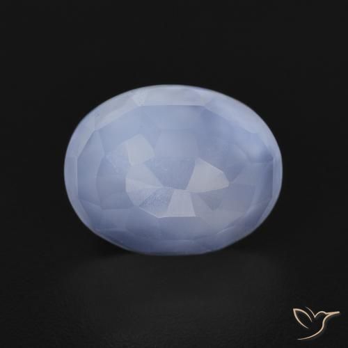 2.56ct 天然 パープルブルー カルセドニー, 楕円形, 透明