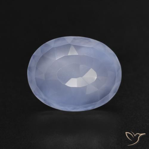 2.54ct 天然 パープルブルー カルセドニー, 楕円形, 透明