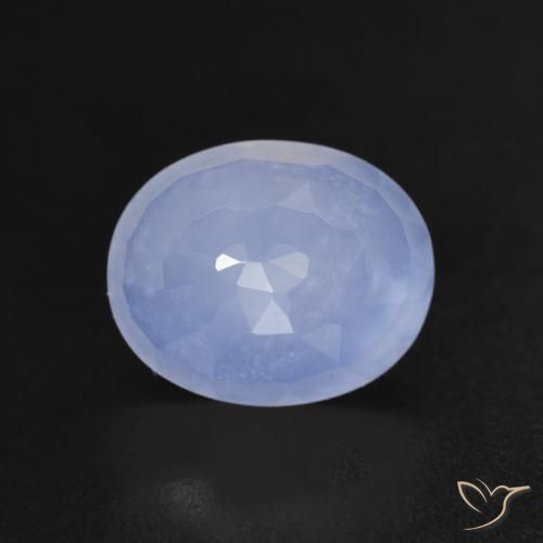 2.67ct 天然 パープルブルー カルセドニー, 楕円形, 透明