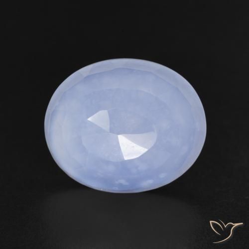 3.46ct 天然 バイオレットブルー カルセドニー, 楕円形, 透明