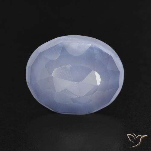 3.44ct 天然 パープルブルー カルセドニー, 楕円形, 透明