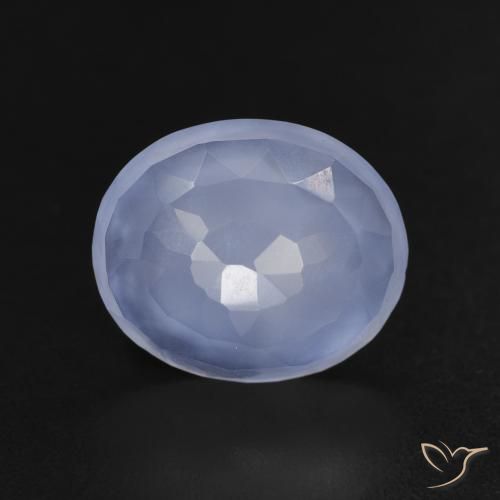3.05ct 天然 パープルブルー カルセドニー, 楕円形, 透明