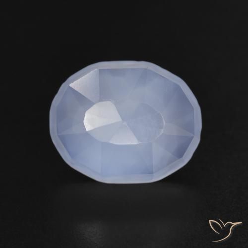 3.22ct 天然 パープルブルー カルセドニー, 楕円形, 透明