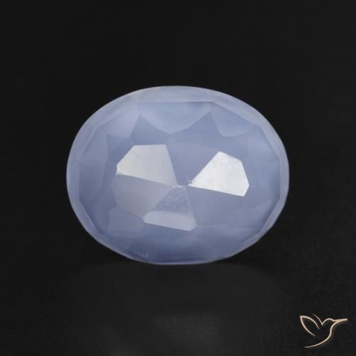 3.60ct 天然 パープルブルー カルセドニー, 楕円形, 透明