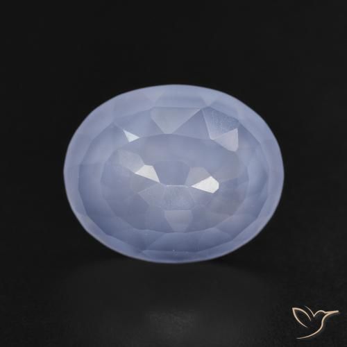 3.32ct 天然 パープルブルー カルセドニー, 楕円形, 透明