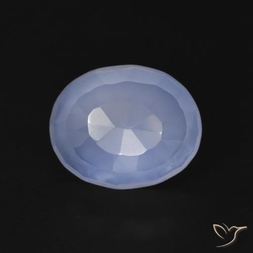 3.54ct 天然 パープルブルー カルセドニー, 楕円形, 透明