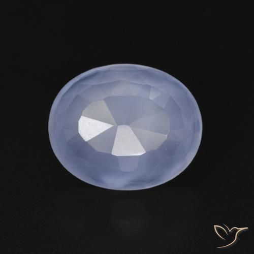3.60ct 天然 パープルブルー カルセドニー, 楕円形, 透明
