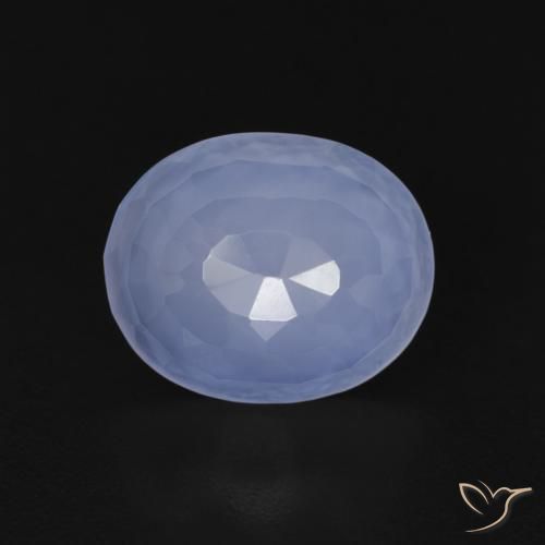 3.34ct 天然 パープルブルー カルセドニー, 楕円形, 透明