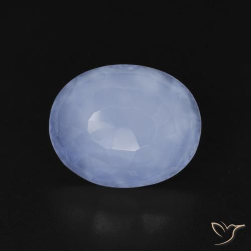 2.98ct 天然 パープルブルー カルセドニー, 楕円形, 透明