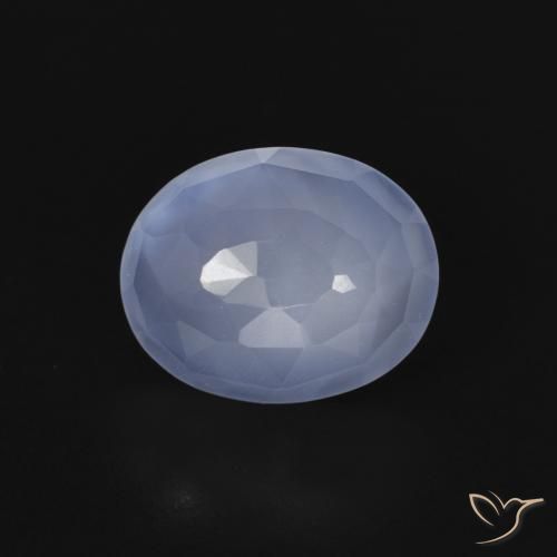 2.75ct 天然 パープルブルー カルセドニー, 楕円形, 透明