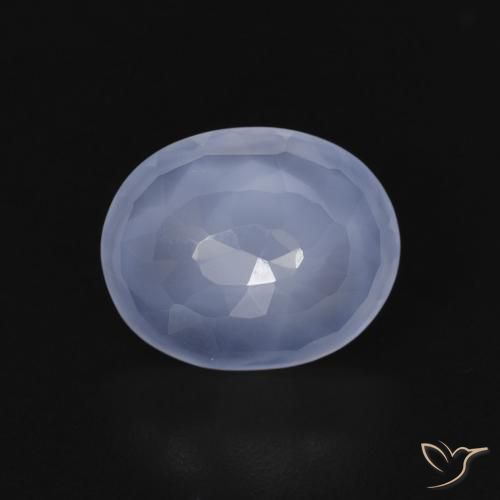 3.11ct 天然 パープルブルー カルセドニー, 楕円形, 透明