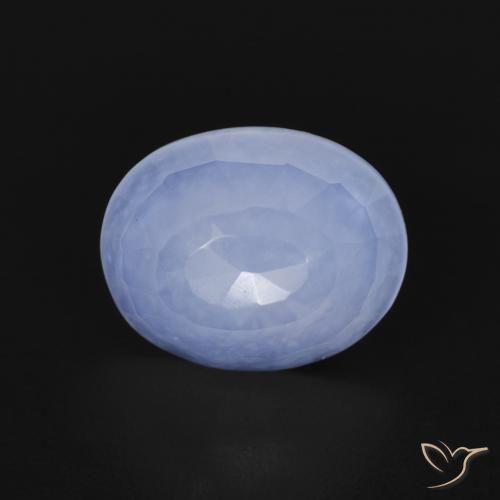 2.66ct 天然 パープルブルー カルセドニー, 楕円形, 透明