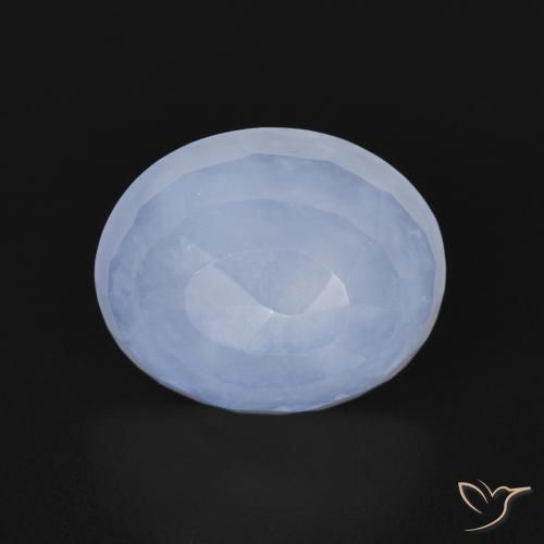 3.37ct 天然 パープルブルー カルセドニー, 楕円形, 透明