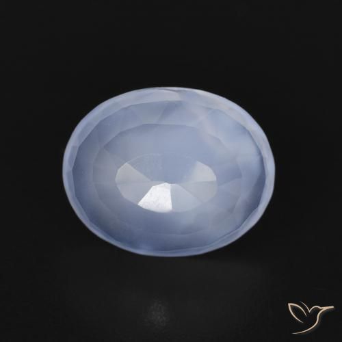 2.40ct 天然 パープルブルー カルセドニー, 楕円形, 透明