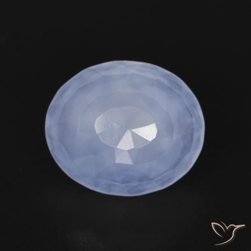 3.14ct 天然 パープルブルー カルセドニー, 楕円形, 透明