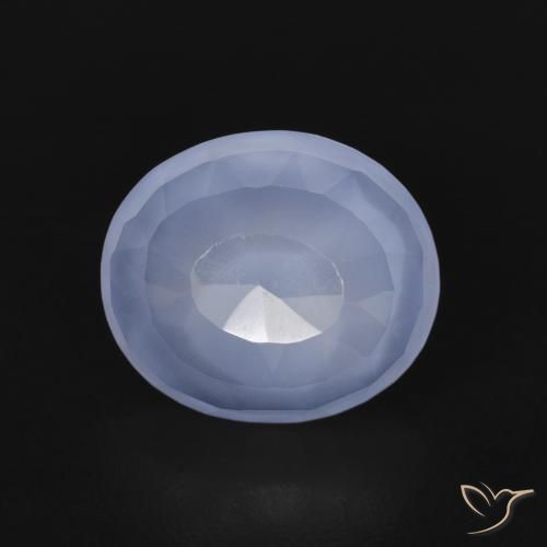3.03ct 天然 パープルブルー カルセドニー, 楕円形, 透明