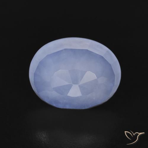 2.61ct 天然 パープルブルー カルセドニー, 楕円形, 透明