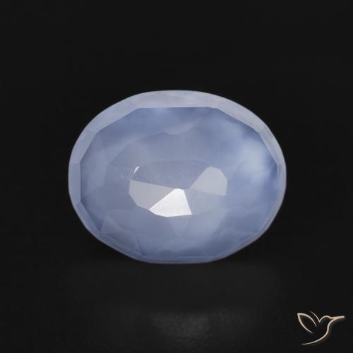 2.57ct 天然 パープルブルー カルセドニー, 楕円形, 透明