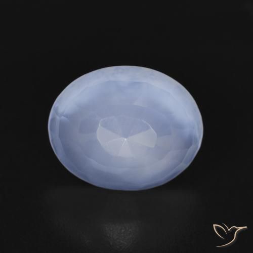 2.50ct 天然 パープルブルー カルセドニー, 楕円形, 透明