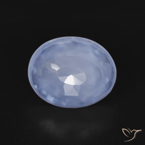 2.34ct 天然 パープルブルー カルセドニー, 楕円形, 透明