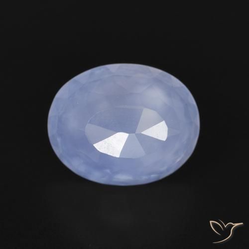 2.76ct 天然 パープルブルー カルセドニー, 楕円形, 透明