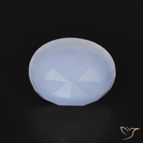 2.83ct 天然 薄いパープルがかったブルー カルセドニー, 楕円形, 透明
